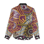 Brisbane Broncos Women Casual Shirt Australian Aboriginal Dot Painting Handprint
