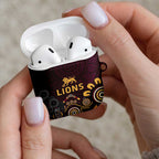 Brisbane Lions Football AirPods Case Aboriginal Dot and Spiral Art