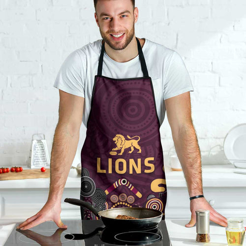 Brisbane Lions Football Apron Aboriginal Dot and Spiral Art