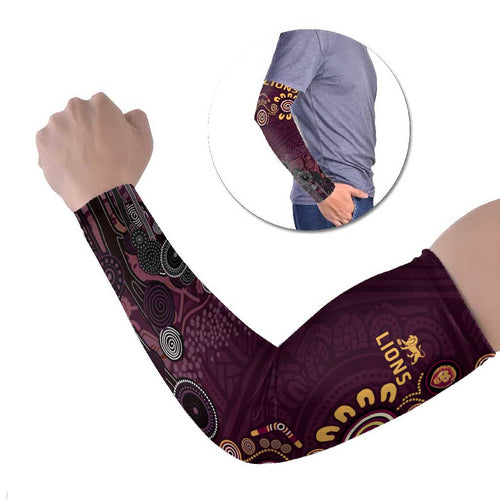 Brisbane Lions Football Arm Sleeves Aboriginal Dot and Spiral Art