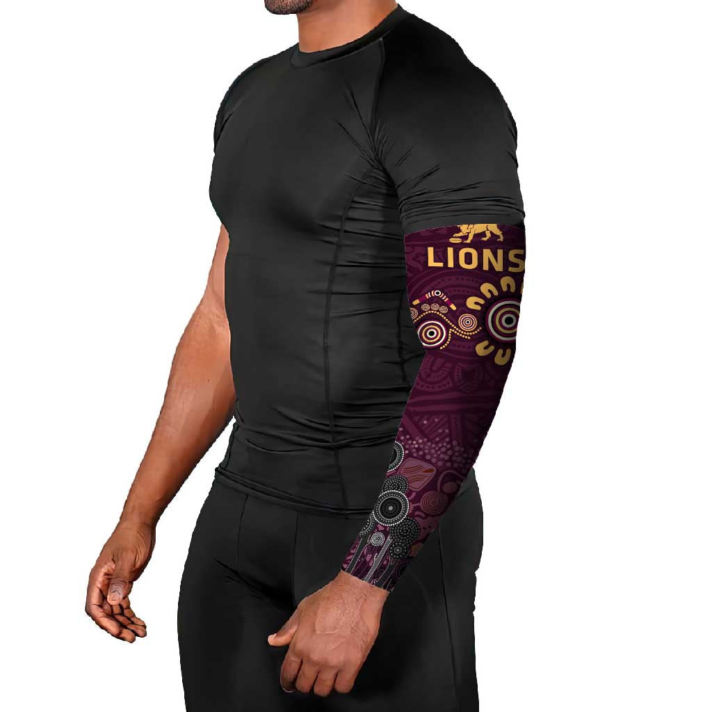 Brisbane Lions Football Arm Sleeves Aboriginal Dot and Spiral Art