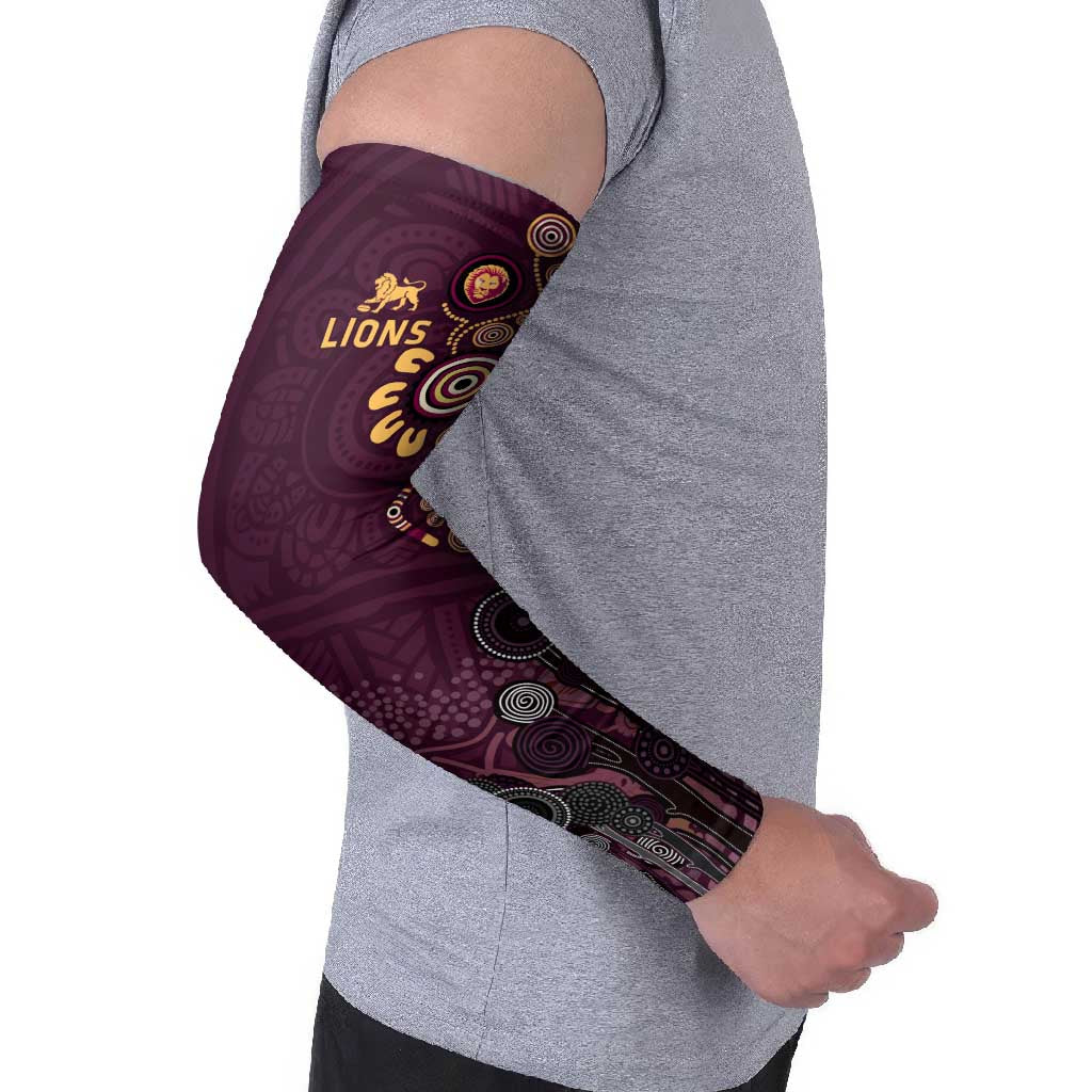 Brisbane Lions Football Arm Sleeves Aboriginal Dot and Spiral Art