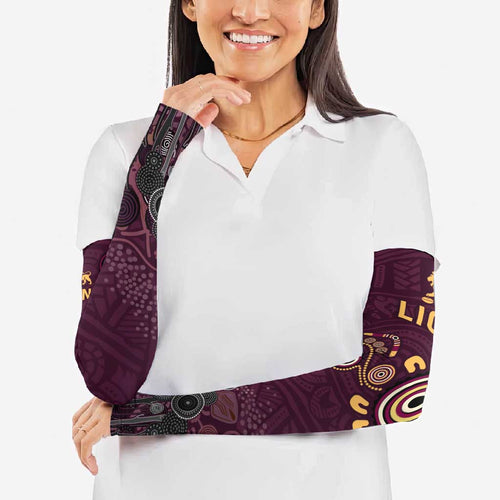 Brisbane Lions Football Arm Sleeves Aboriginal Dot and Spiral Art