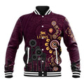 Brisbane Lions Football Baseball Jacket Aboriginal Dot and Spiral Art