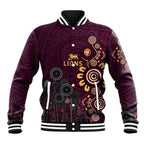 Brisbane Lions Football Baseball Jacket Aboriginal Dot and Spiral Art
