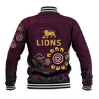Brisbane Lions Football Baseball Jacket Aboriginal Dot and Spiral Art