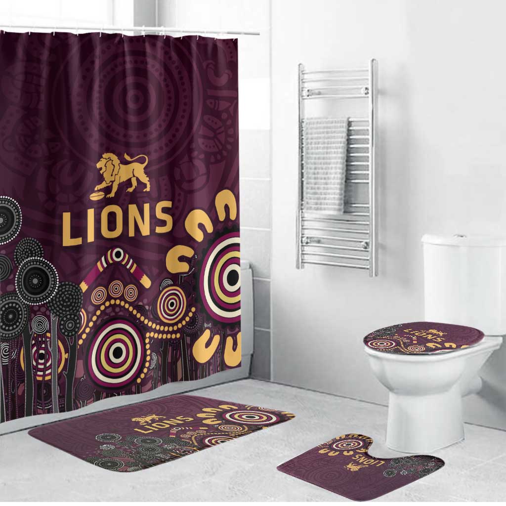 Brisbane Lions Football Bathroom Set Aboriginal Dot and Spiral Art
