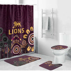 Brisbane Lions Football Bathroom Set Aboriginal Dot and Spiral Art