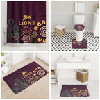 Brisbane Lions Football Bathroom Set Aboriginal Dot and Spiral Art