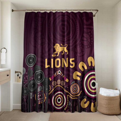 Brisbane Lions Football Bathroom Set Aboriginal Dot and Spiral Art