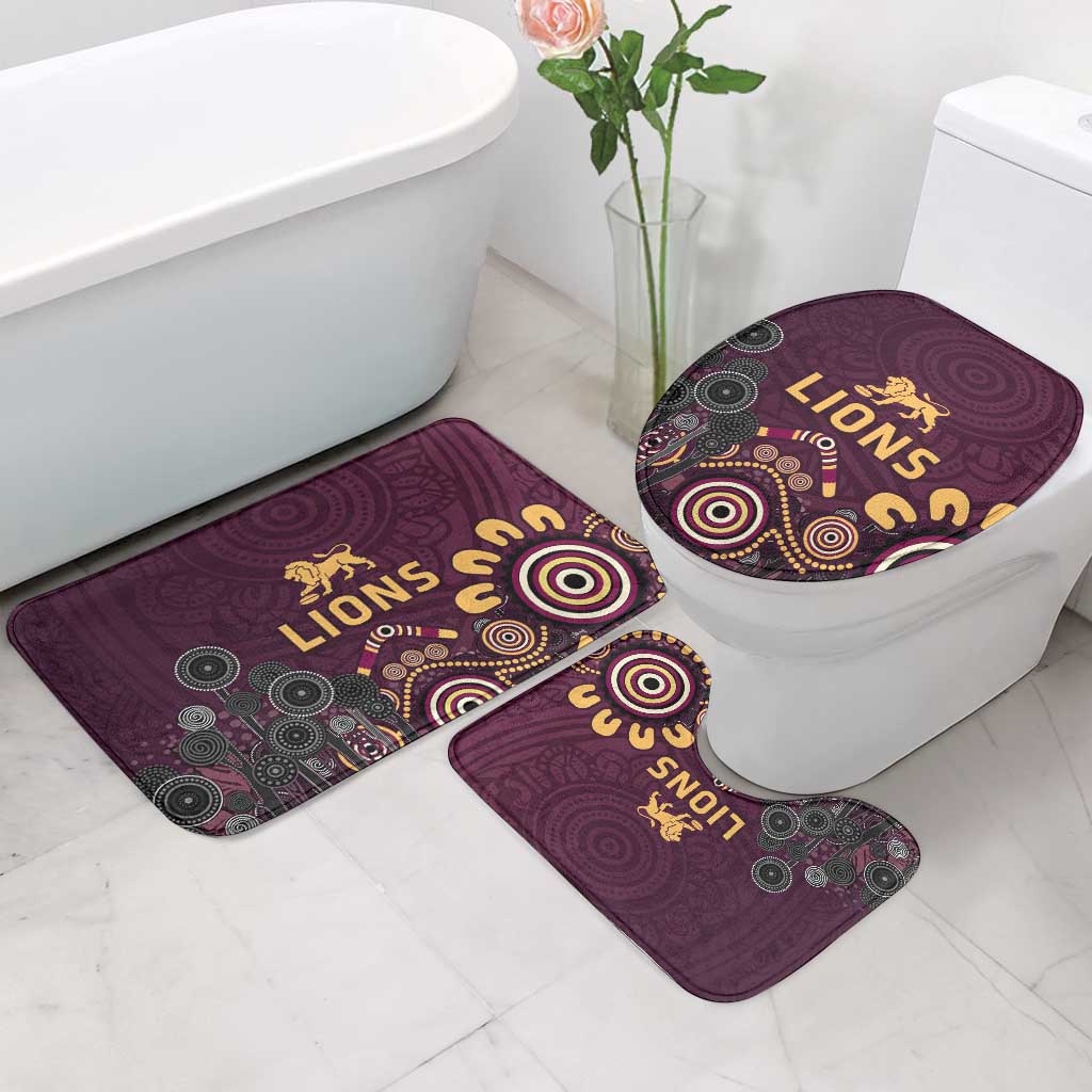 Brisbane Lions Football Bathroom Set Aboriginal Dot and Spiral Art