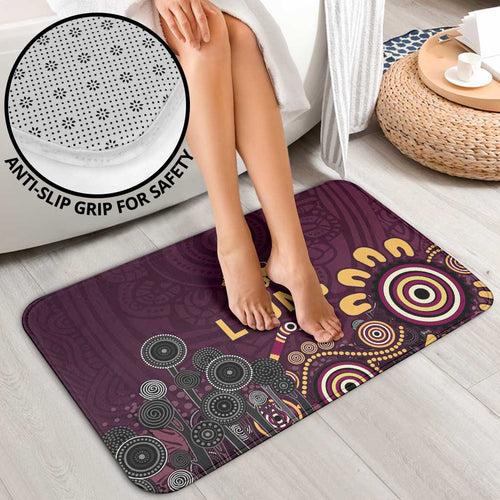 Brisbane Lions Football Bathroom Set Aboriginal Dot and Spiral Art
