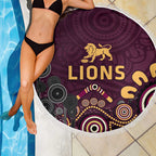 Brisbane Lions Football Beach Blanket Aboriginal Dot and Spiral Art
