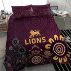 Brisbane Lions Football Bedding Set Aboriginal Dot and Spiral Art