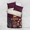 Brisbane Lions Football Bedding Set Aboriginal Dot and Spiral Art
