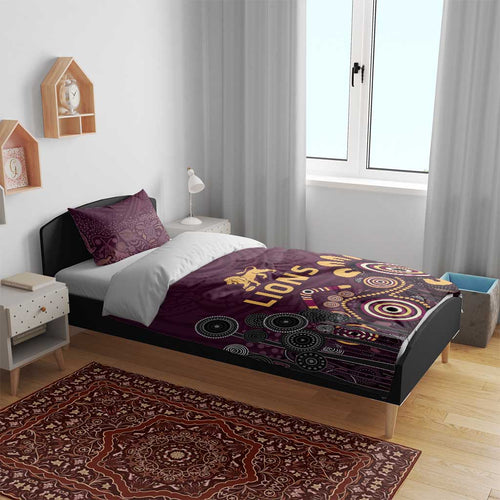 Brisbane Lions Football Bedding Set Aboriginal Dot and Spiral Art
