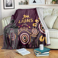 Brisbane Lions Football Blanket Aboriginal Dot and Spiral Art