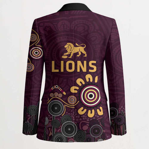 Brisbane Lions Football Blazer Aboriginal Dot and Spiral Art