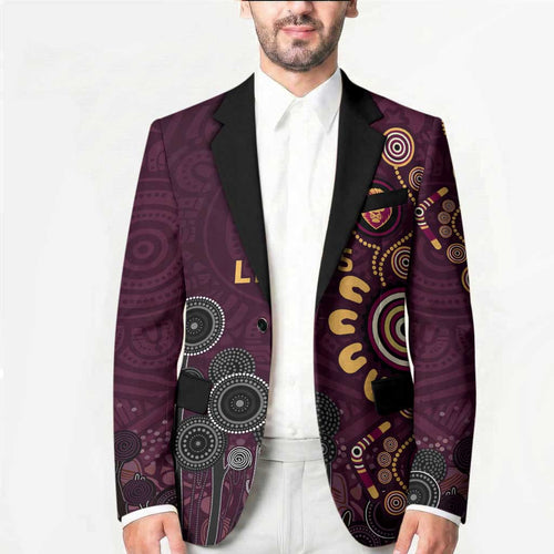 Brisbane Lions Football Blazer Aboriginal Dot and Spiral Art