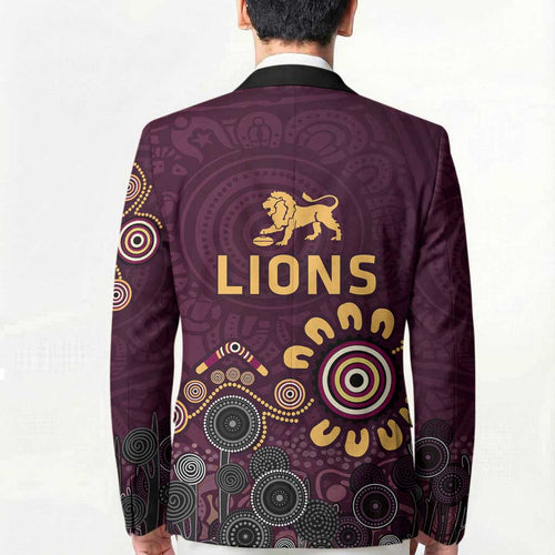 Brisbane Lions Football Blazer Aboriginal Dot and Spiral Art