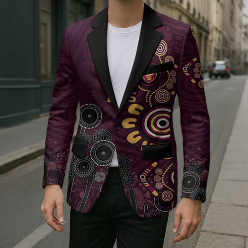 Brisbane Lions Football Blazer Aboriginal Dot and Spiral Art