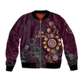 Brisbane Lions Football Bomber Jacket Aboriginal Dot and Spiral Art
