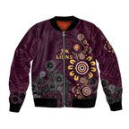 Brisbane Lions Football Bomber Jacket Aboriginal Dot and Spiral Art