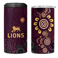 Brisbane Lions Football 4 in 1 Can Cooler Tumbler Aboriginal Dot and Spiral Art