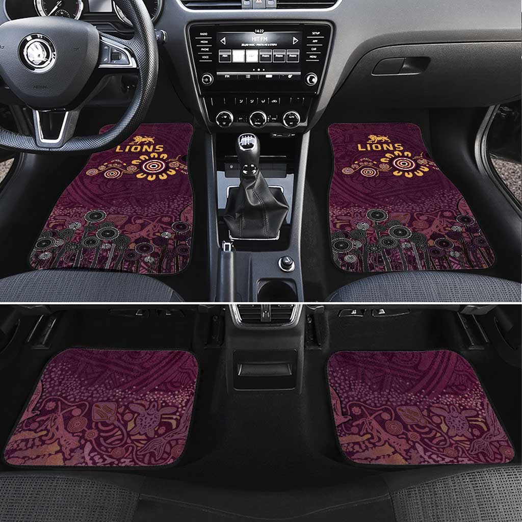 Brisbane Lions Football Car Mats Aboriginal Dot and Spiral Art