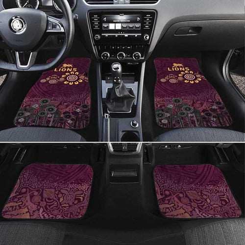 Brisbane Lions Football Car Mats Aboriginal Dot and Spiral Art
