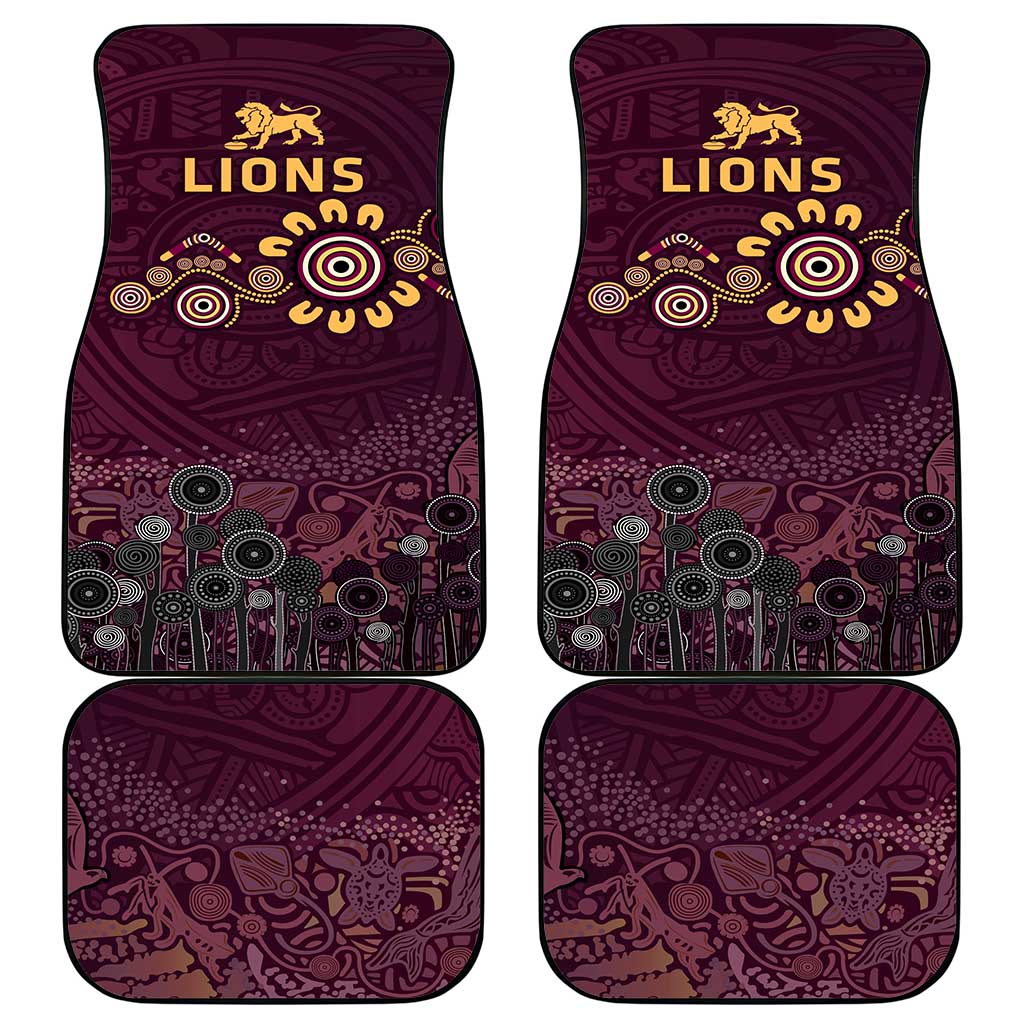 Brisbane Lions Football Car Mats Aboriginal Dot and Spiral Art