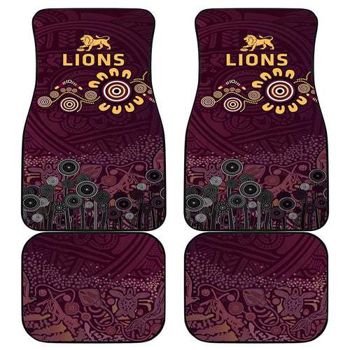 Brisbane Lions Football Car Mats Aboriginal Dot and Spiral Art