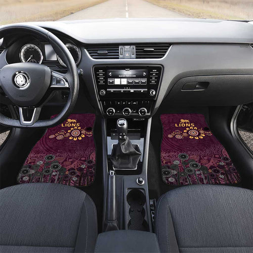 Brisbane Lions Football Car Mats Aboriginal Dot and Spiral Art