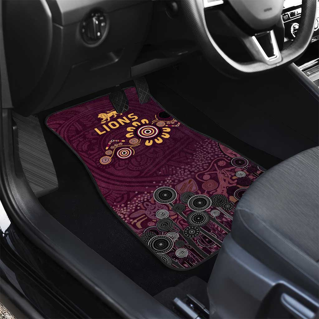 Brisbane Lions Football Car Mats Aboriginal Dot and Spiral Art