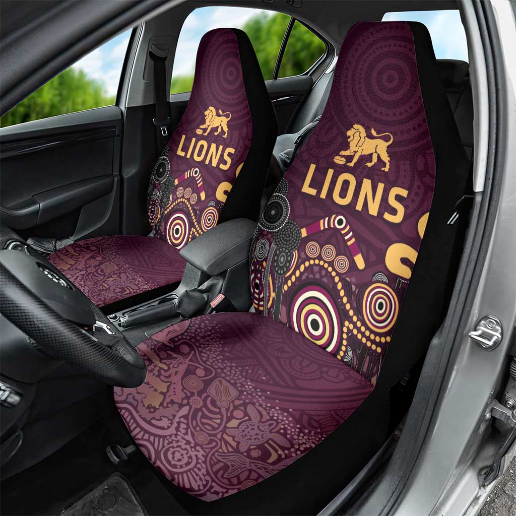 Brisbane Lions Football Car Seat Cover Aboriginal Dot and Spiral Art