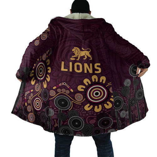 Brisbane Lions Football Cloak Aboriginal Dot and Spiral Art