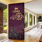 Brisbane Lions Football Door Cover Aboriginal Dot and Spiral Art