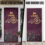 Brisbane Lions Football Door Cover Aboriginal Dot and Spiral Art