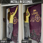 Brisbane Lions Football Door Cover Aboriginal Dot and Spiral Art