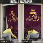 Brisbane Lions Football Door Cover Aboriginal Dot and Spiral Art