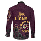 Brisbane Lions Football Family Matching Mermaid Dress and Hawaiian Shirt Aboriginal Dot and Spiral Art