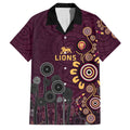 Brisbane Lions Football Family Matching Tank Maxi Dress and Hawaiian Shirt Aboriginal Dot and Spiral Art