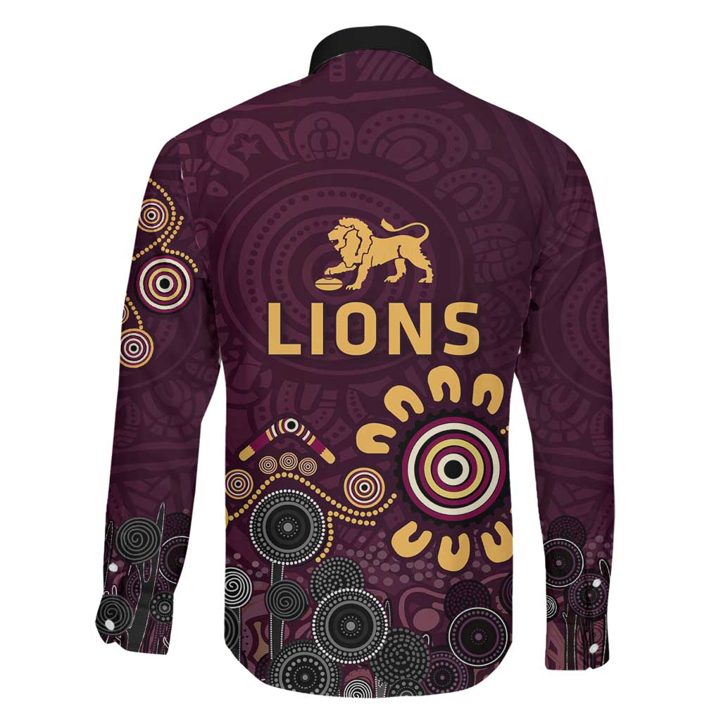 Brisbane Lions Football Family Matching Tank Maxi Dress and Hawaiian Shirt Aboriginal Dot and Spiral Art