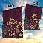 Brisbane Lions Football Garden Flag Aboriginal Dot and Spiral Art