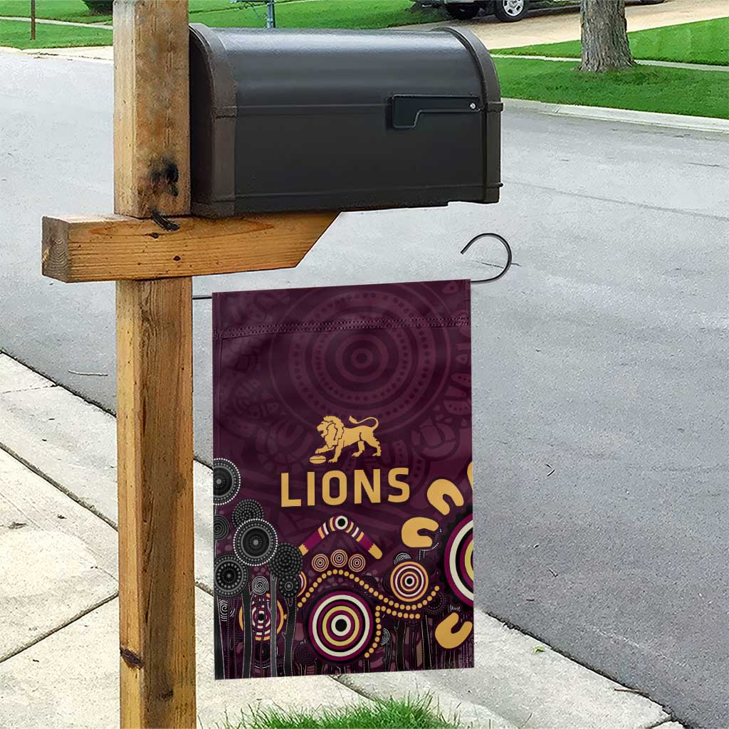 Brisbane Lions Football Garden Flag Aboriginal Dot and Spiral Art