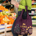 Brisbane Lions Football Grocery Bag Aboriginal Dot and Spiral Art