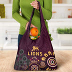 Brisbane Lions Football Grocery Bag Aboriginal Dot and Spiral Art