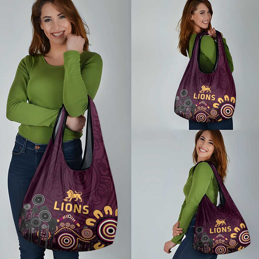 Brisbane Lions Football Grocery Bag Aboriginal Dot and Spiral Art