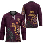 Brisbane Lions Football Hockey Jersey Aboriginal Dot and Spiral Art