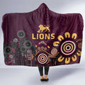 Brisbane Lions Football Hooded Blanket Aboriginal Dot and Spiral Art